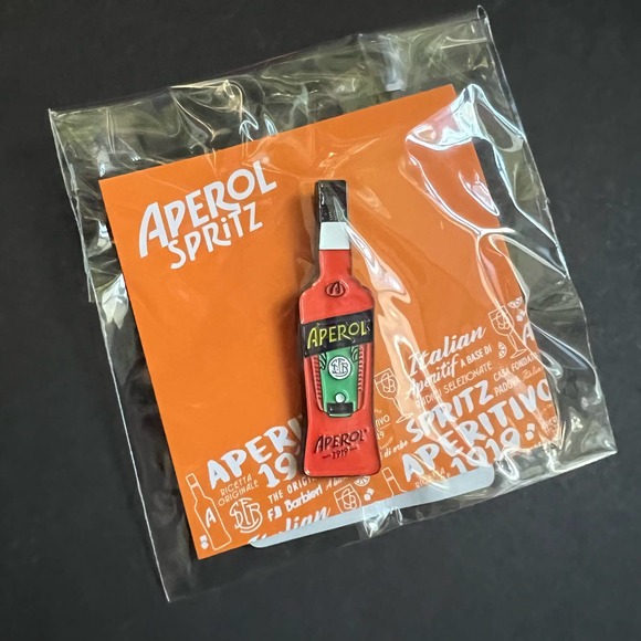 Aperol Spritz Bottle Enamel Pin hat pin - Picture 4 of 6